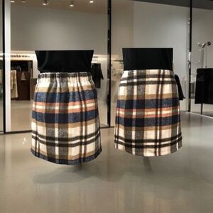 Redi Shade,Woman Winter Skirts,Beige-Brown,Sz M,Zip,Scottish pattern.!